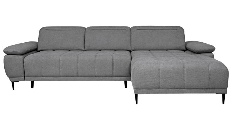 Ecksofa grau 277 x 177 cm - Sitztiefenverstellung - FOCUS von Die Möbelfundgrube