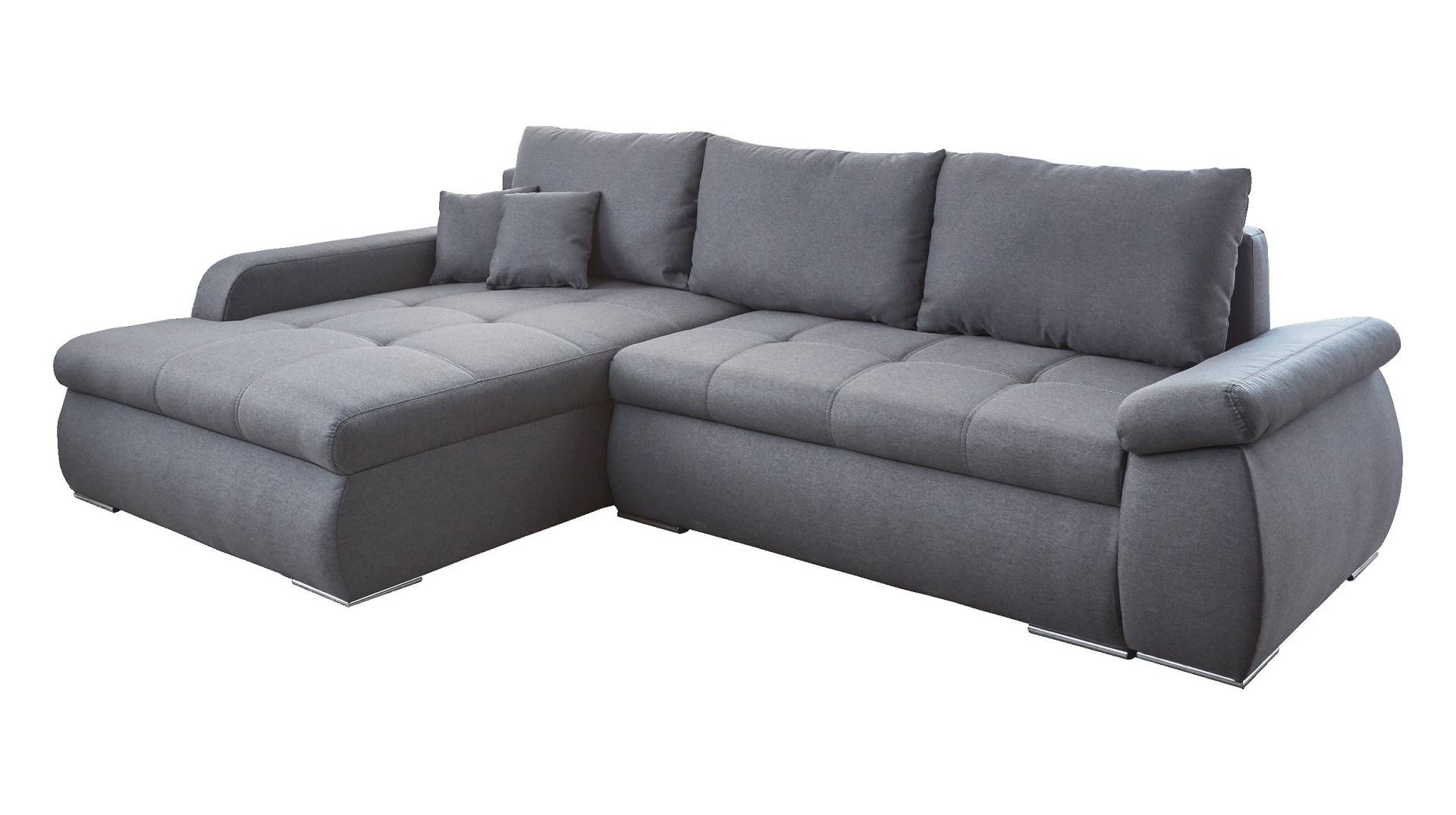 Ecksofa grau 280 x 175 cm Schlaffunktion - RACHEL von Die Möbelfundgrube