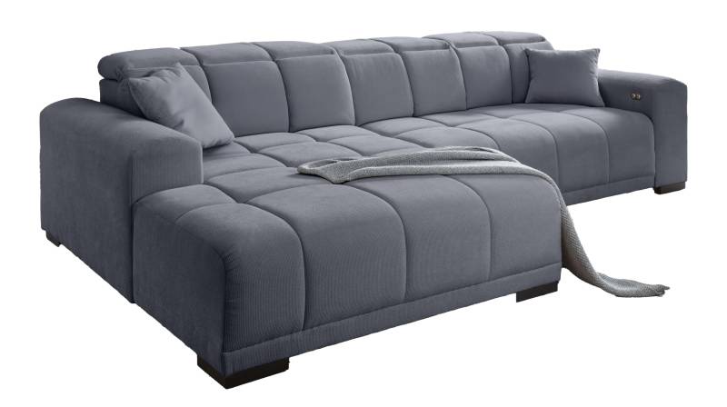 Ecksofa grau 301 x 195 cm - Sitztiefenverstellung - MASTER von Die Möbelfundgrube