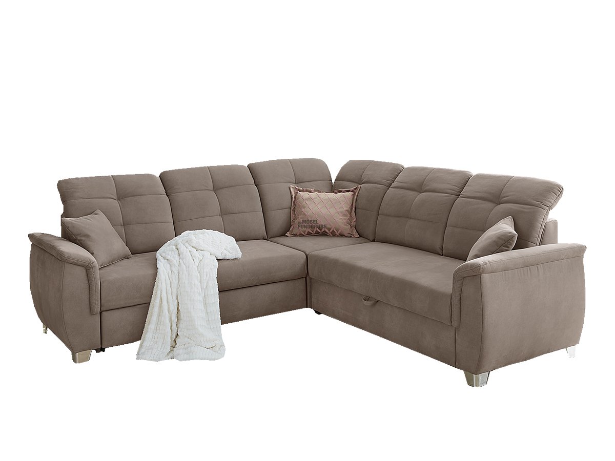 Ecksofa mit Funktionen 263 x 263 cm braun - UDINE von Die Möbelfundgrube