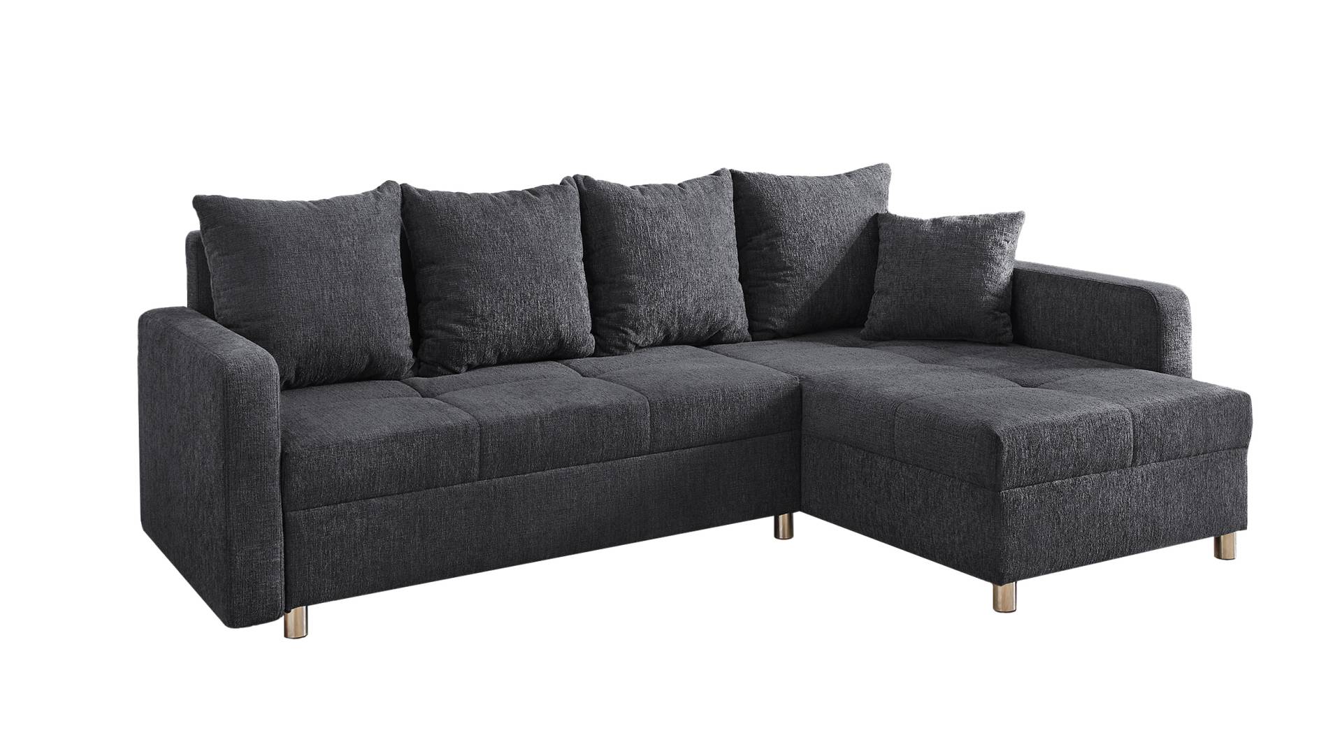 Ecksofa mit Schlaffunktion anthrazit 228 cm Bettkasten - KAPPELN Ecksofa mit Schlaffunktion anthrazit 228 cm Bettkasten - KAPPELN von Die Möbelfundgrube
