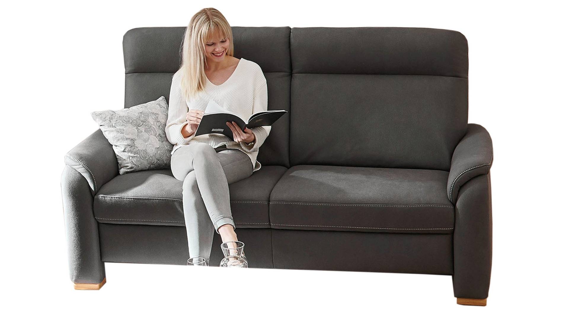 Couchliebe® Einzelsofa 2,5 Sitzer planbar - anthrazit - Premium Version - PENELOPE von Couchliebe