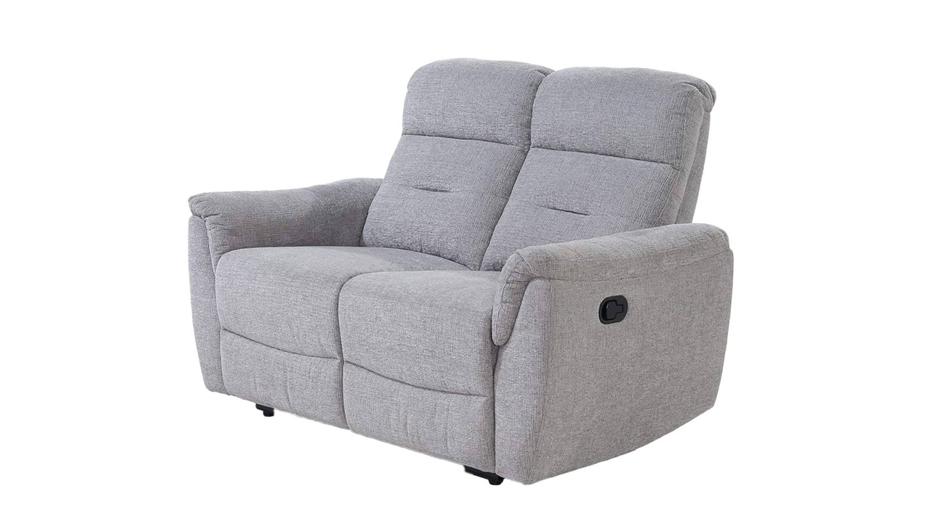 Einzelsofa 2-Sitzer Chenille grau 145 cm - Relaxfunktion - UTAH von Die Möbelfundgrube