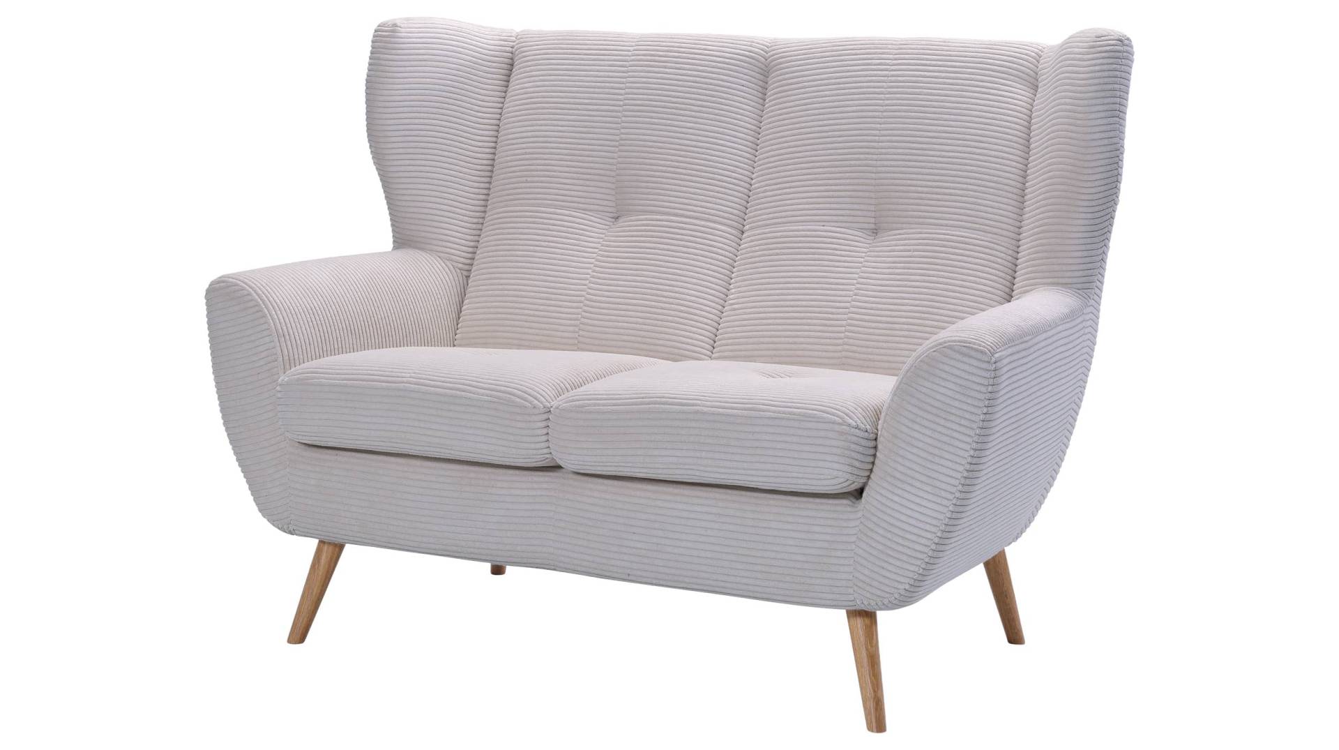 Einzelsofa 2-Sitzer Sofa Cord creme 140 cm - AVESTA von Die Möbelfundgrube