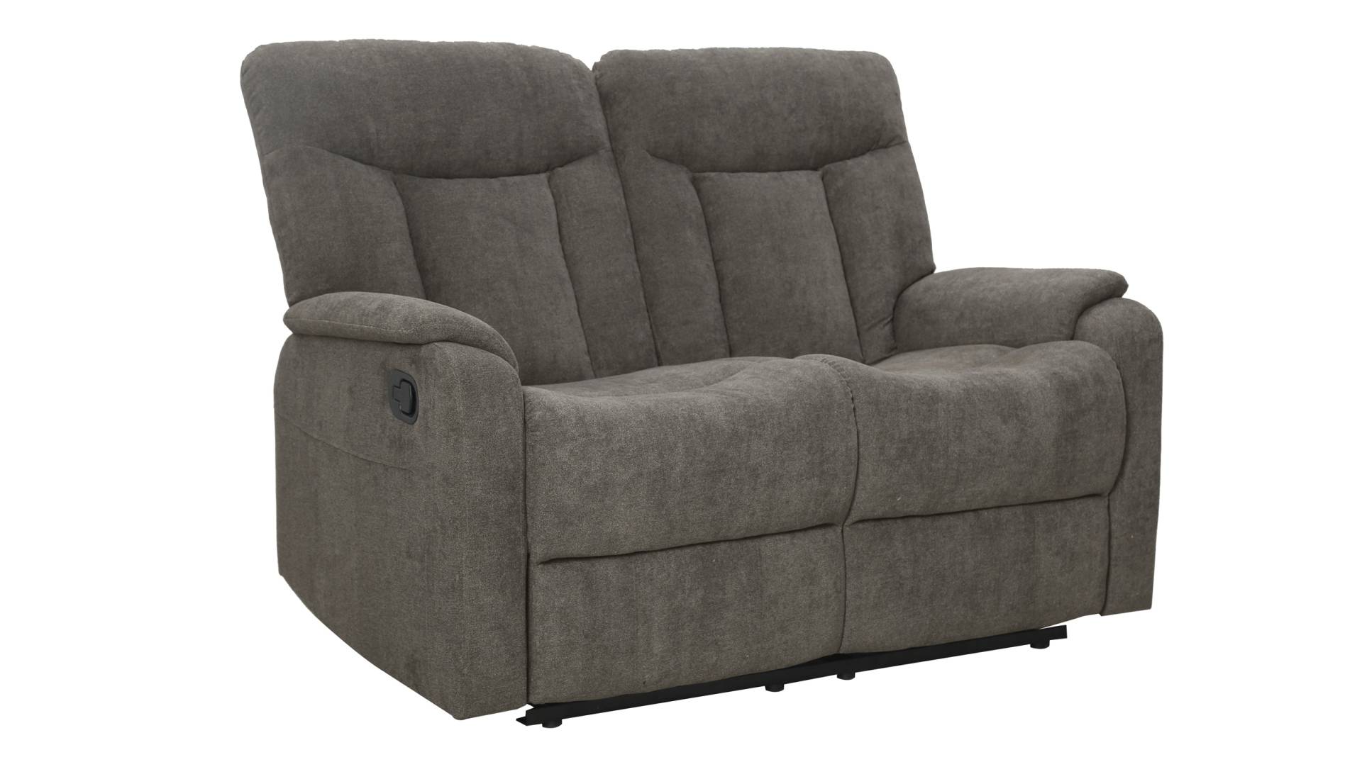 Einzelsofa 2-Sitzer grau 134 cm - mit Relaxfunktion - SERIO von Die Möbelfundgrube
