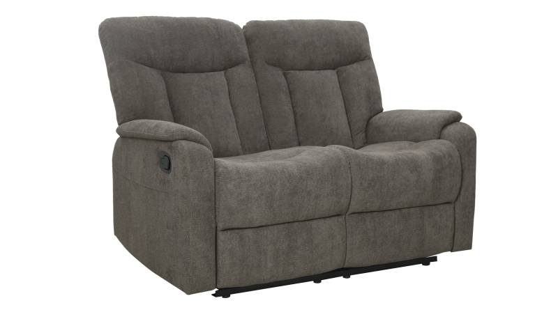 Einzelsofa 2-Sitzer grau 134 cm - mit Relaxfunktion - SERIO von Die Möbelfundgrube