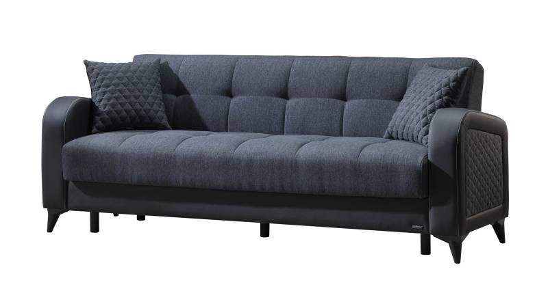 Einzelsofa 3-Sitzer 220 cm Sofa anthrazit Schlaffunktion - RIZA von Die Möbelfundgrube