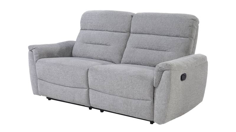 Einzelsofa 3-Sitzer Chenille grau 194 cm - Relaxfunktion - UTAH von Die Möbelfundgrube