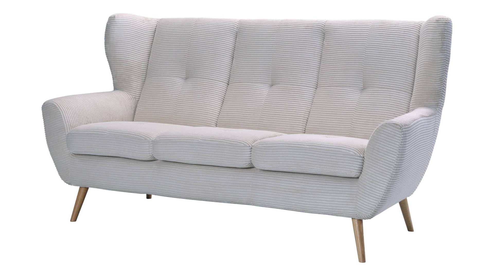 Einzelsofa 3-Sitzer Sofa Cord creme 190 cm - AVESTA von Die Möbelfundgrube