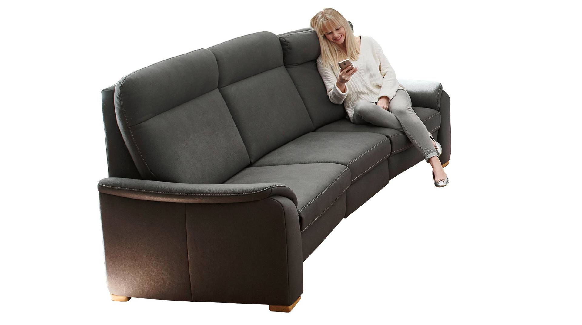 Couchliebe® Einzelsofa 3-Sitzer planbar - anthrazit - Premium Version - PENELOPE von Couchliebe