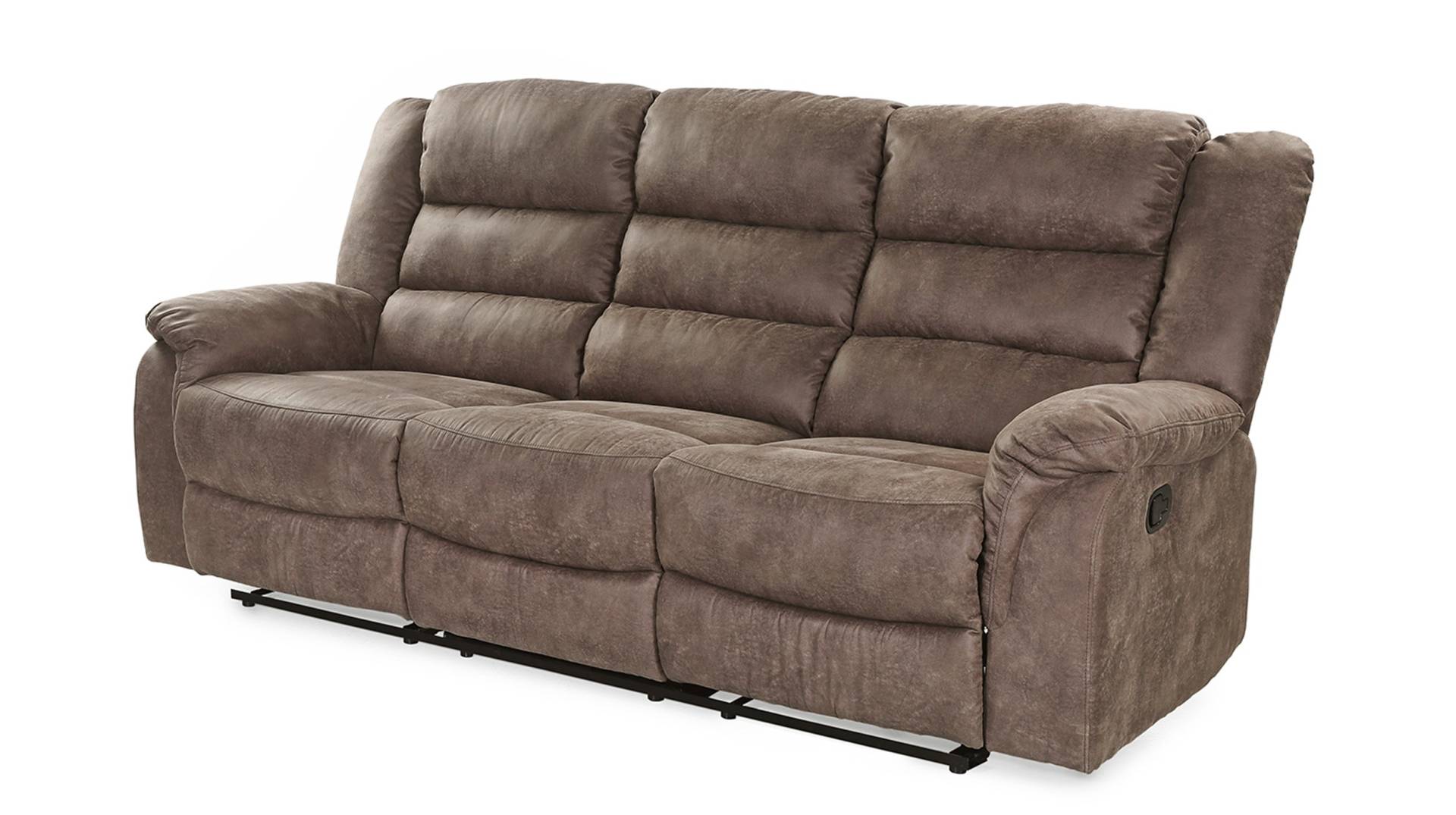 Einzelsofa 3-Sitzer braun 220 cm Liegefunktion - CLEVELAND von Die Möbelfundgrube