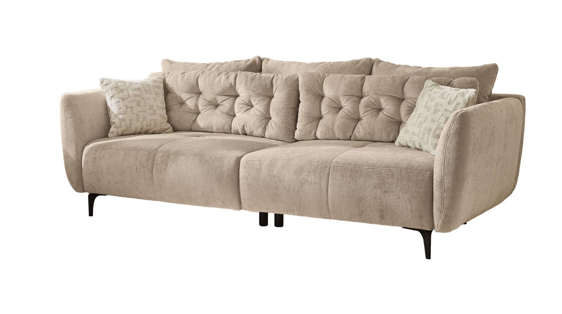 Einzelsofa 3-Sitzer beige 251 cm Chenillebezug - SPA von Die Möbelfundgrube