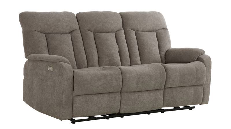 Einzelsofa 3-Sitzer grau 189 cm - mit Relaxfunktion - SERIO von Die Möbelfundgrube