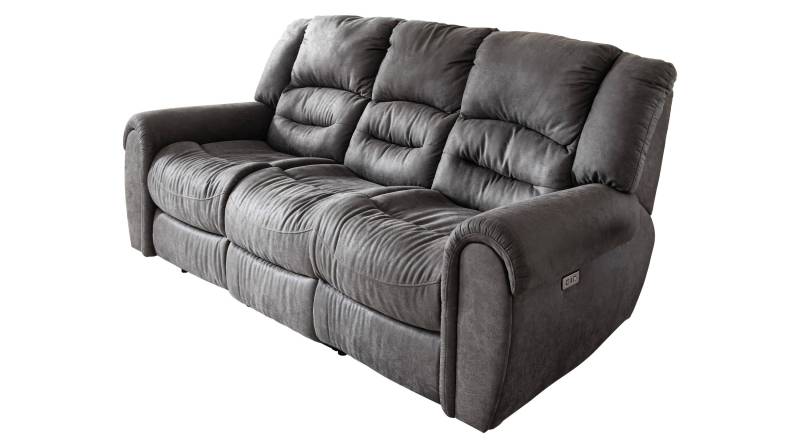 Einzelsofa 3-Sitzer grau 203 cm - Relaxfunktion - PABLO von Massivart