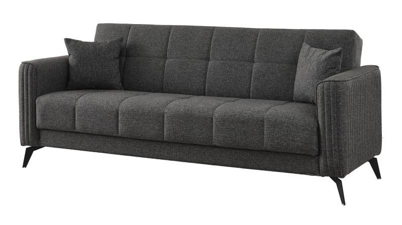 Einzelsofa 3-Sitzer mit Schlaffunktion 220 cm anthrazit - BELSAMO von Die Möbelfundgrube