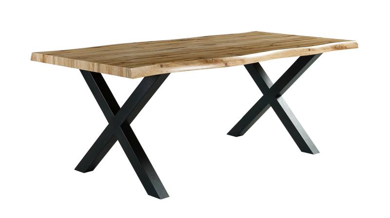 Esstisch Baumkantentisch Optik 160 x 90 cm Wildeiche - MARLON von Die Möbelfundgrube