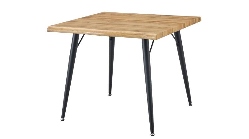 Esstisch Baumkantentisch Optik 90 x 90 cm Wildeiche - TAILIN von Die Möbelfundgrube