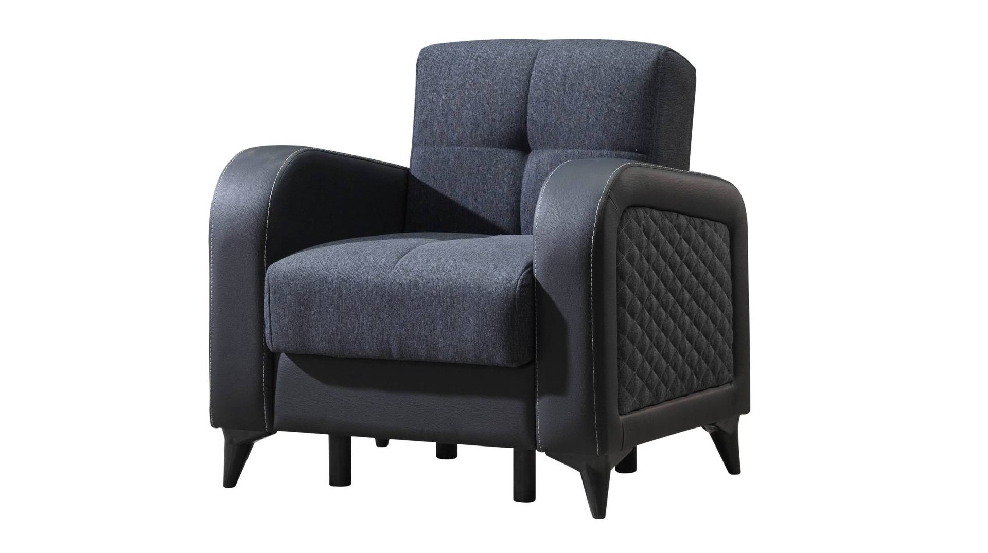 Fernsehsessel Sessel grau mit Liegefunktion und Stauraum - RIZA von Die Möbelfundgrube