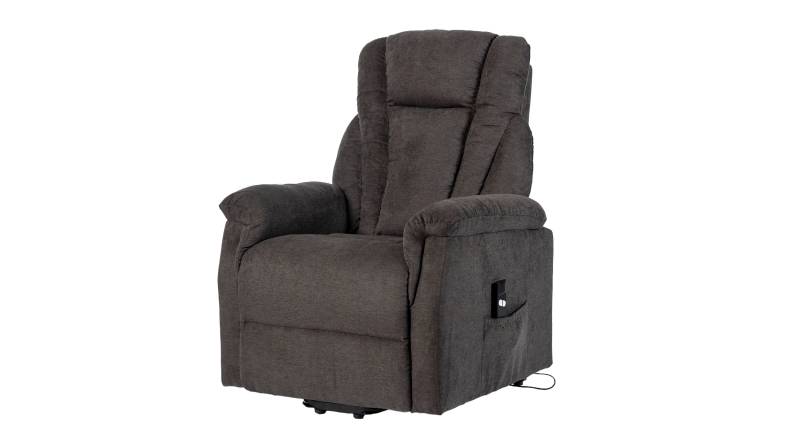 Fernsehsessel dunkelgrau mit Motor und Aufstehhilfe - MATETA von Die Möbelfundgrube