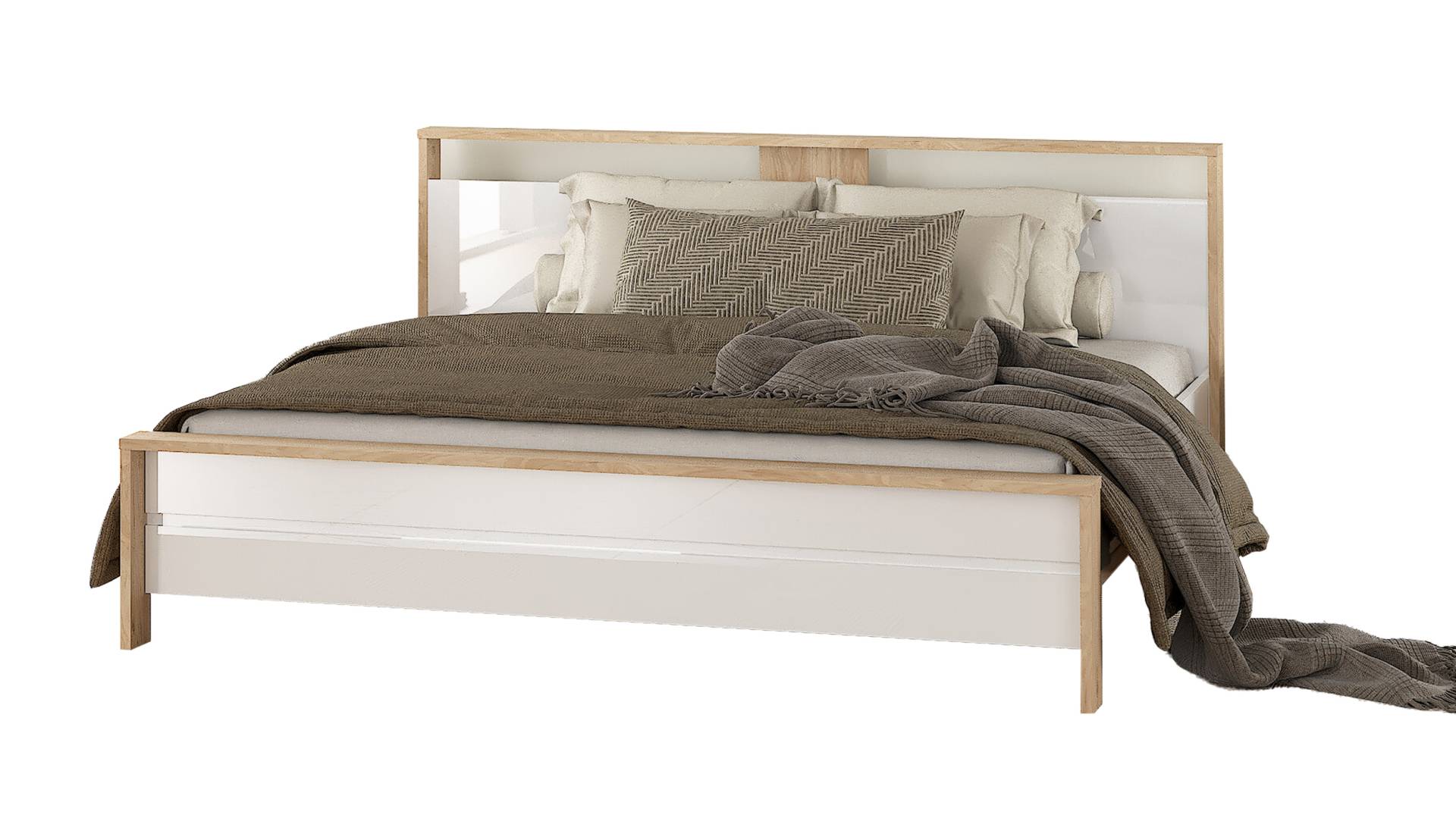 Futonbett 180 x 200 cm weiß hochglanz Jackson Hickory - NEXT von Die Möbelfundgrube