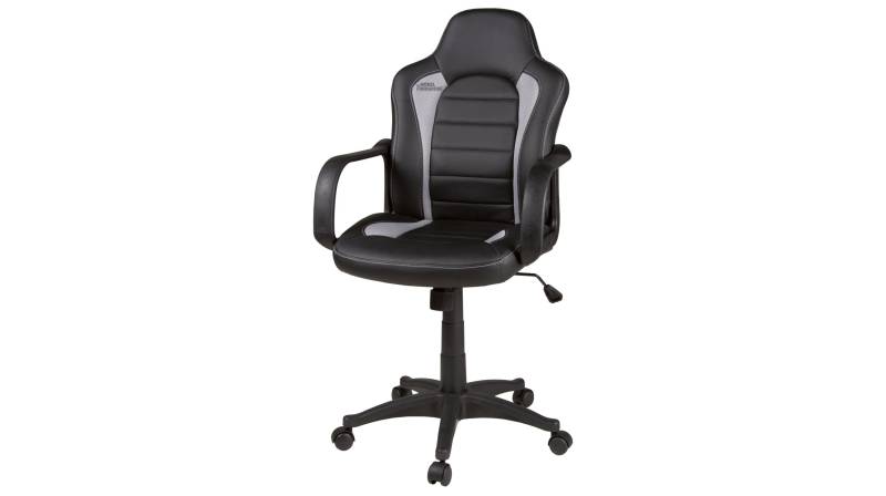 Gaming Stuhl Drehstuhl schwarz - grau - ROBIN von Die Möbelfundgrube