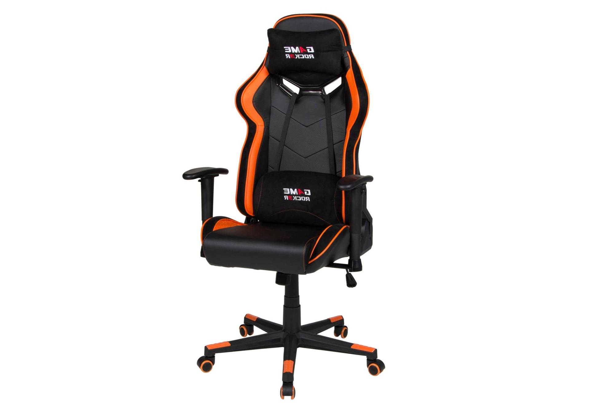 Gaming Stuhl Chefsessel schwarz - orange - GAME ROCKER von Die Möbelfundgrube