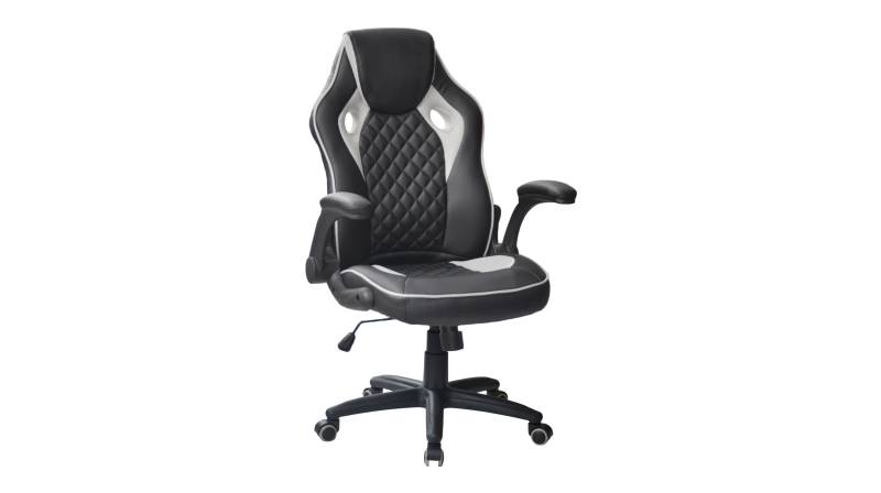 Gaming Stuhl Chefsessel Wippfunktion schwarz grau - BENT von Die Möbelfundgrube