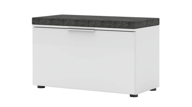 Garderobenbank weiß Glasfront 80 cm - SANTORIN von Die Möbelfundgrube