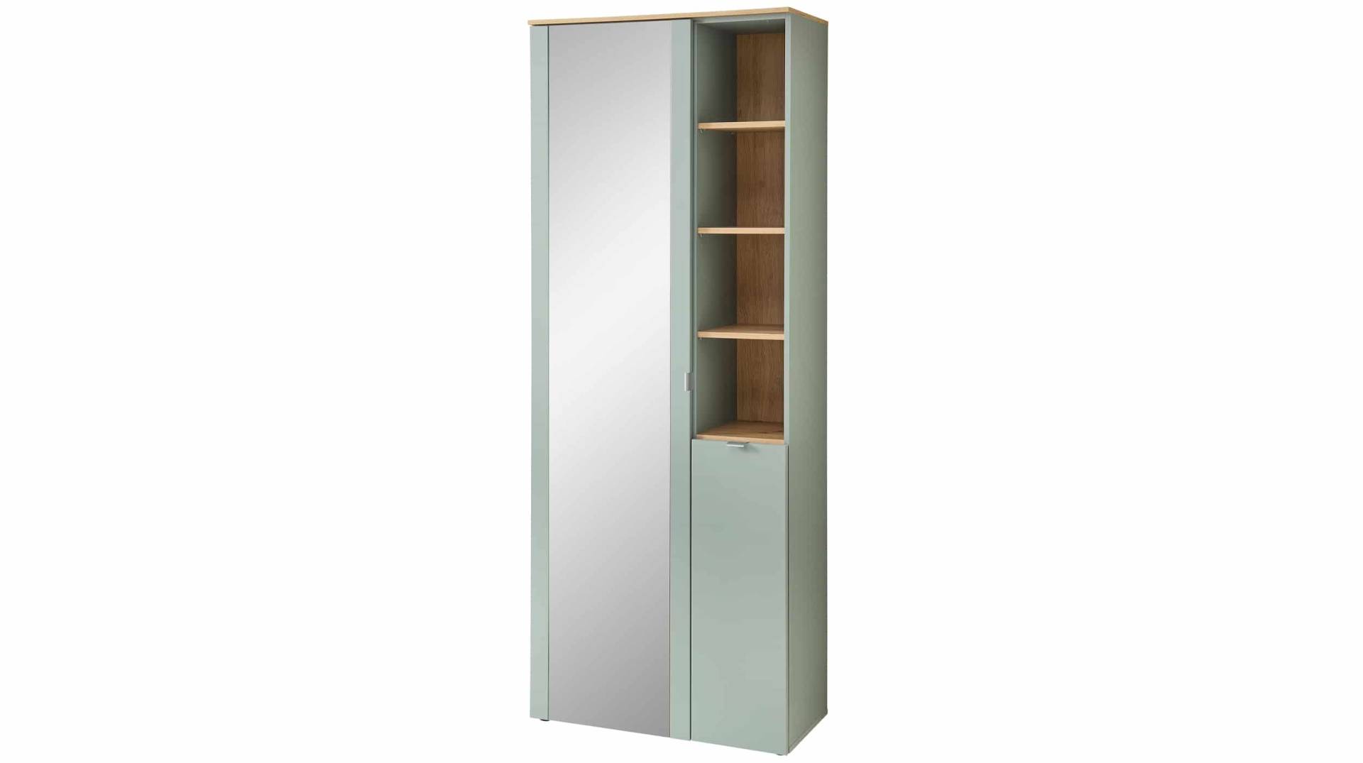 Garderobenschrank grün - Artisan Eiche 202 cm - BARI von Die Möbelfundgrube