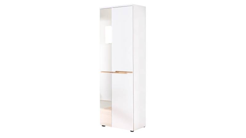 Garderobenschrank mit Spiegel weiß - Artisan Eiche 65 cm - MEMPHIS von Die Möbelfundgrube