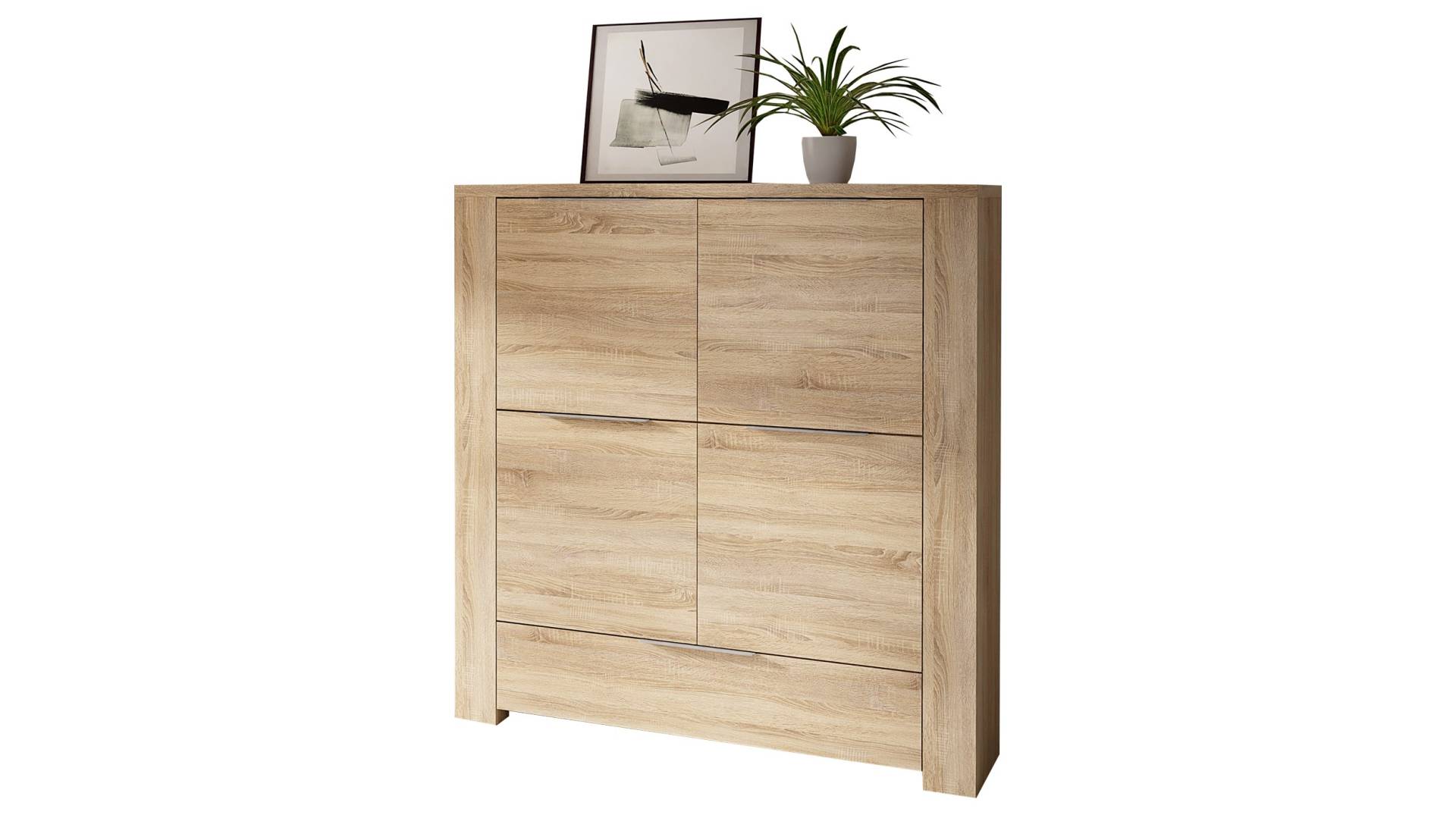 Highboard Sonoma Eiche - 4-türig - 134 cm - CALPE von Die Möbelfundgrube