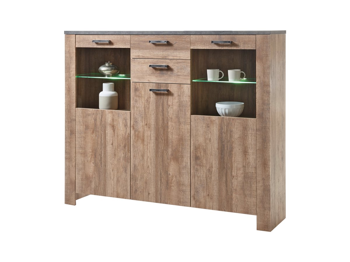 Highboard mit 2 Glastüren Samdal - anthrazit 172 cm - EDMONTON Highboard mit 2 Glastüren Samdal - anthrazit 172 cm - EDMONTON von Die Möbelfundgrube