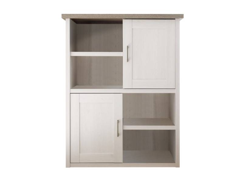 Highboard mit 2 Türen Pinie weiß - Trüffel 106 cm - LUCA von Die Möbelfundgrube