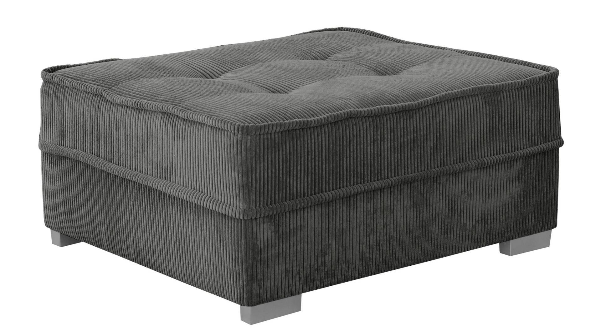 Hocker Cordbezug grau 130 x 85 cm - WAVE von Die Möbelfundgrube