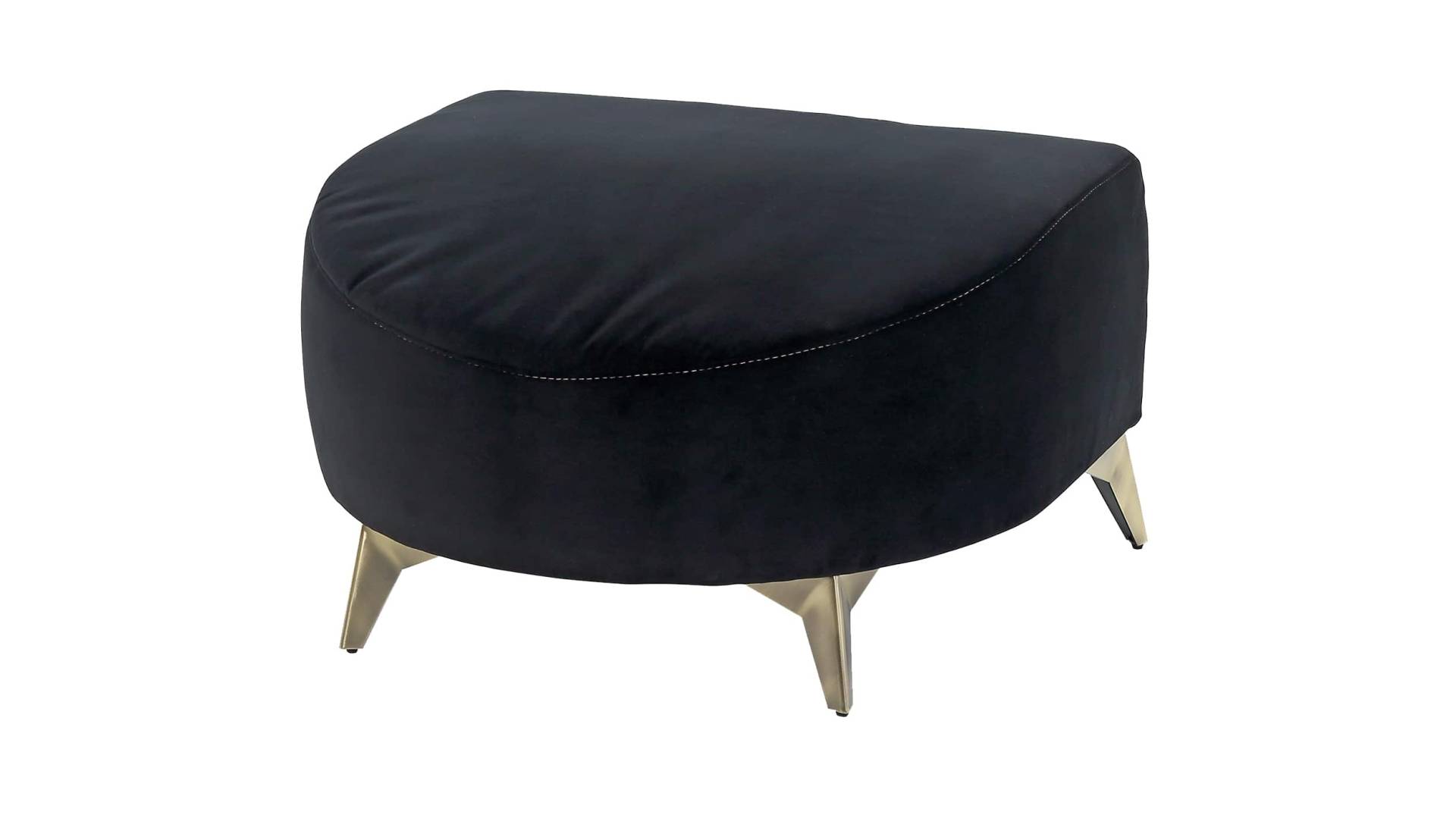 Hocker Sitzhocker 70 x 61 cm Samtstoff schwarz - YORK von Die Möbelfundgrube