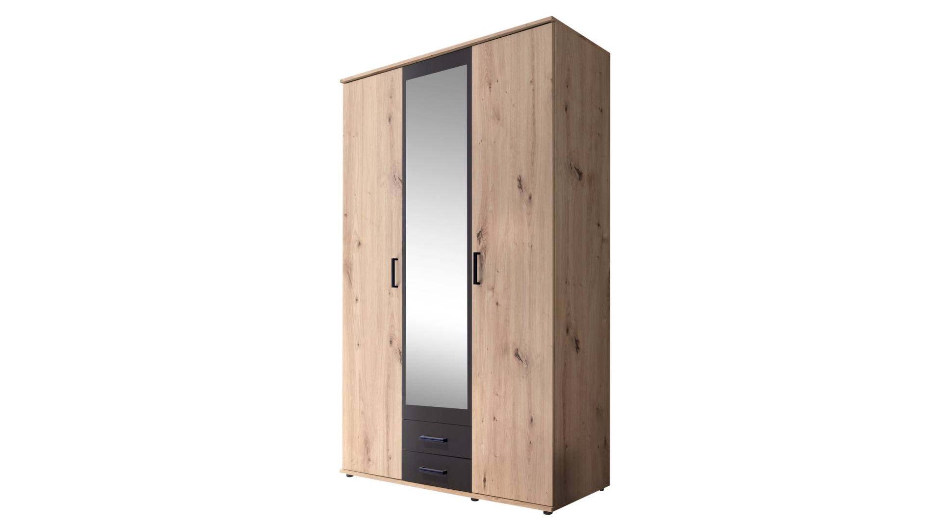 Kleiderschrank mit Spiegel - Artisan Eiche - anthrazit - 120 cm - CHICAGO Kleiderschrank mit Spiegel - Artisan Eiche - anthrazit - 120 cm - CHICAGO von Die Möbelfundgrube