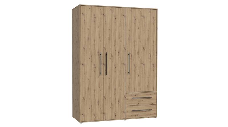 Kleiderschrank Artisan Eiche - 144 cm - MOKKARIS von Die Möbelfundgrube