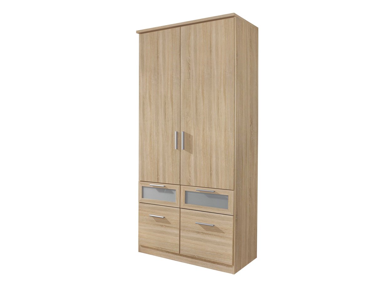 Kleiderschrank Sonoma Eiche 91 cm - rauch - BOCHUM von Die Möbelfundgrube