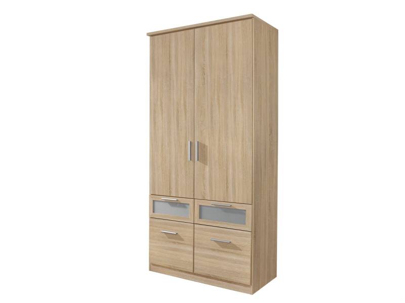 Kleiderschrank Sonoma Eiche 91 cm - rauch - BOCHUM von Die Möbelfundgrube