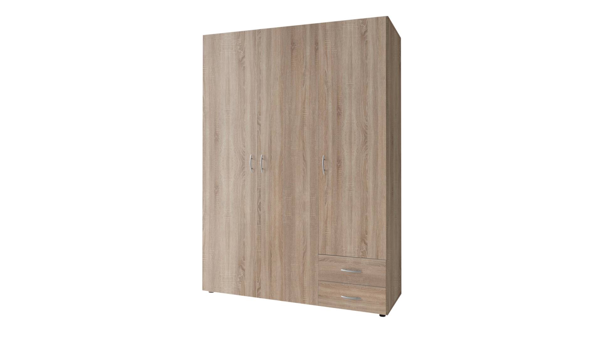 Kleiderschrank Sonoma Eiche - 120 cm - 3-türig - BASE von Die Möbelfundgrube