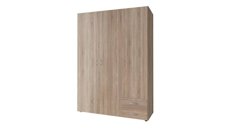 Kleiderschrank Sonoma Eiche - 120 cm - 3-türig - BASE von Die Möbelfundgrube