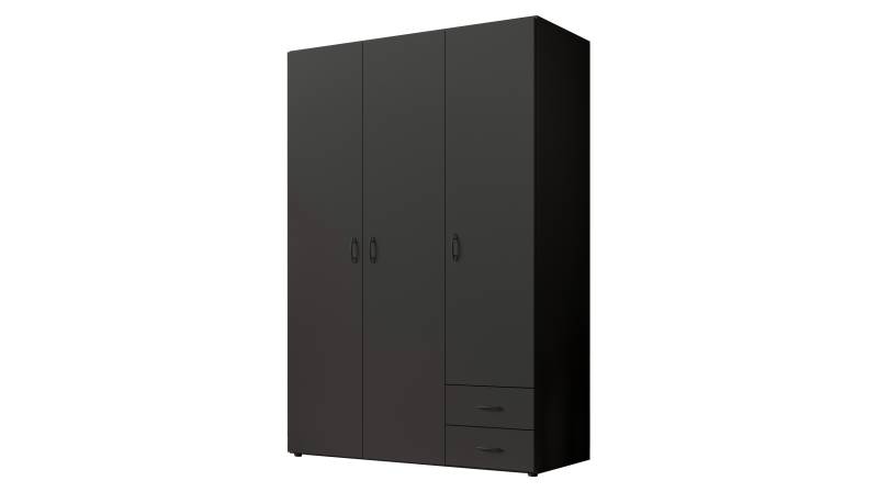 Kleiderschrank graphit - 120 cm -  3-türig - BASE von Die Möbelfundgrube