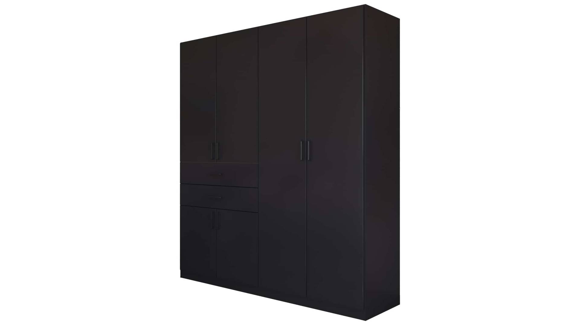 Kleiderschrank grau metallic - 181 cm - rauch - MAIKA von Die Möbelfundgrube