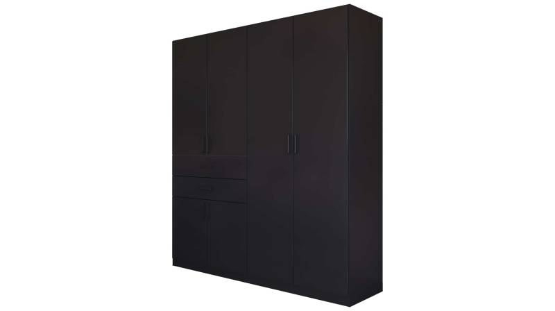 Kleiderschrank grau metallic - 181 cm - rauch - MAIKA von Die Möbelfundgrube
