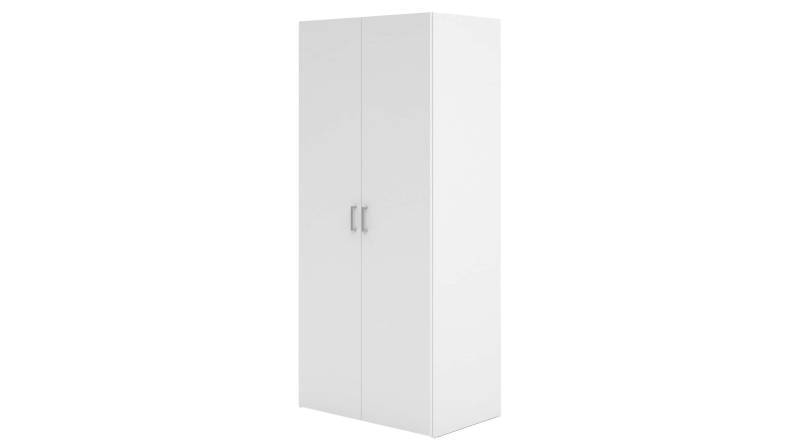 Kleiderschrank weiß 78 x 175 cm 2-türig - SPACE von Die Möbelfundgrube