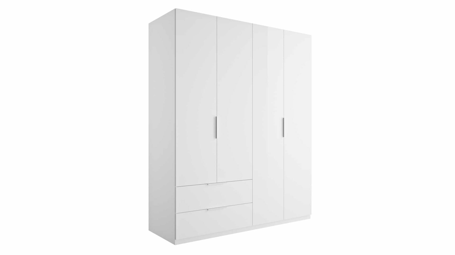 Kleiderschrank weiß hochglanz - Schubladen - 162 cm - ESPRESSO Kleiderschrank weiß hochglanz - Schubladen - 162 cm - ESPRESSO von Die Möbelfundgrube