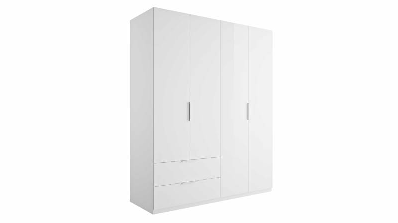 Kleiderschrank weiß hochglanz - Schubladen - 162 cm - ESPRESSO von Die Möbelfundgrube