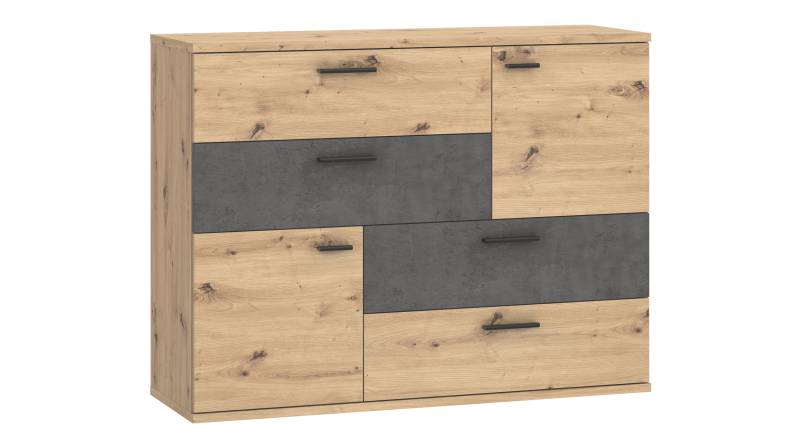 Kommode Artisan Eiche - grau 125 cm - SKIVE von Die Möbelfundgrube