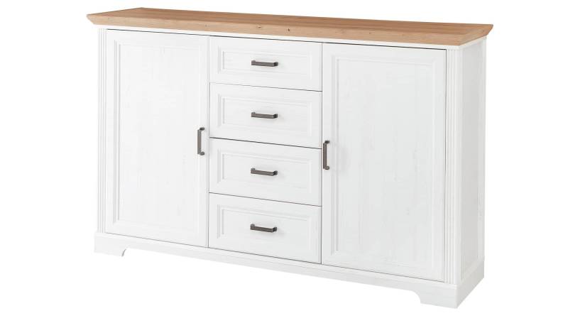 Kommode Pinie weiß - Artisan Eiche - 165 cm - 2-türig - JASMIN von Die Möbelfundgrube