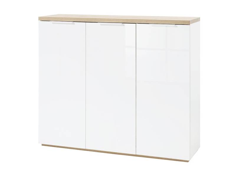 Kommode weiß hochglanz - Riviera Oak 120 cm - MUNDI von Die Möbelfundgrube